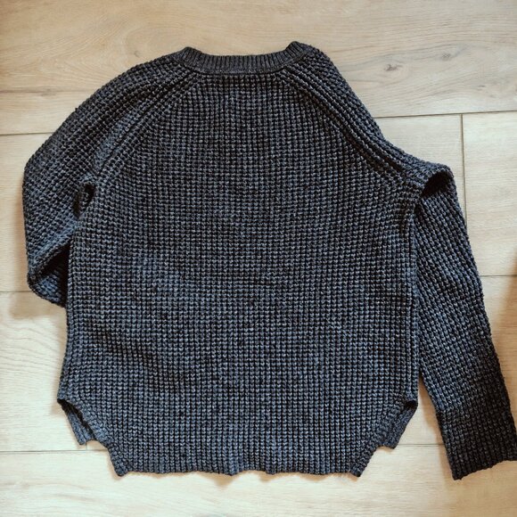 Marine Layer Delaney Crewneck Waffle Grey Sweater S - Picture 5 of 9